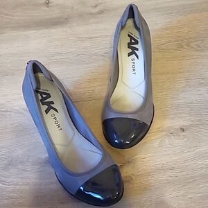 Anne Klein Sport Black Wedge Slip On Rubber Support 3” Wedge Shoe Size 8.5